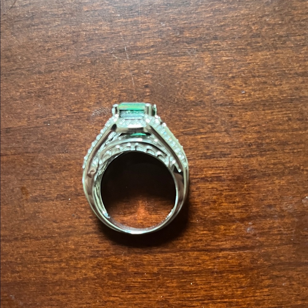 Victoria Wieck 925 Silver Ring with Emerald Green Gemstone Size 8 - Picture 10 of 11
